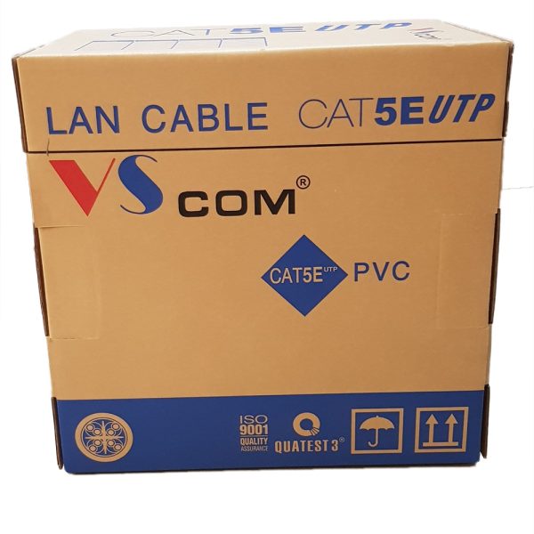 Dây Cáp mạng Cat5e VSCOM UTP 4 cặp xoắn đôi, lõi đồng nguyên chất, vỏ PVC ( cuộn 305M)