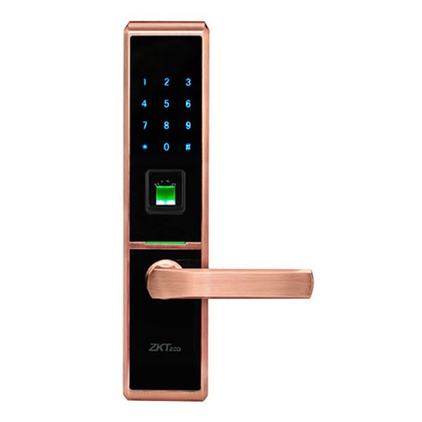 Khóa cửa vân tay thông minh ZKTECO TL100 sử dụng mật khẩu / thẻ / chìa khóa, vỏ kim loại, tay cầm đảo chiều