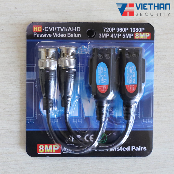 Video Balun UTP 8MP hỗ trợ camera AHD/CVI/TVI