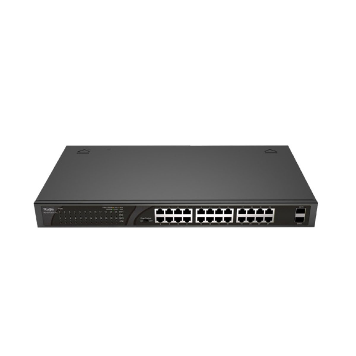 Cục chia mạng Switch PoE 24 cổng RUIJIE RG-ES126G-LP-L tốc độ 52Gbps, 2 cổng 1000M SFP