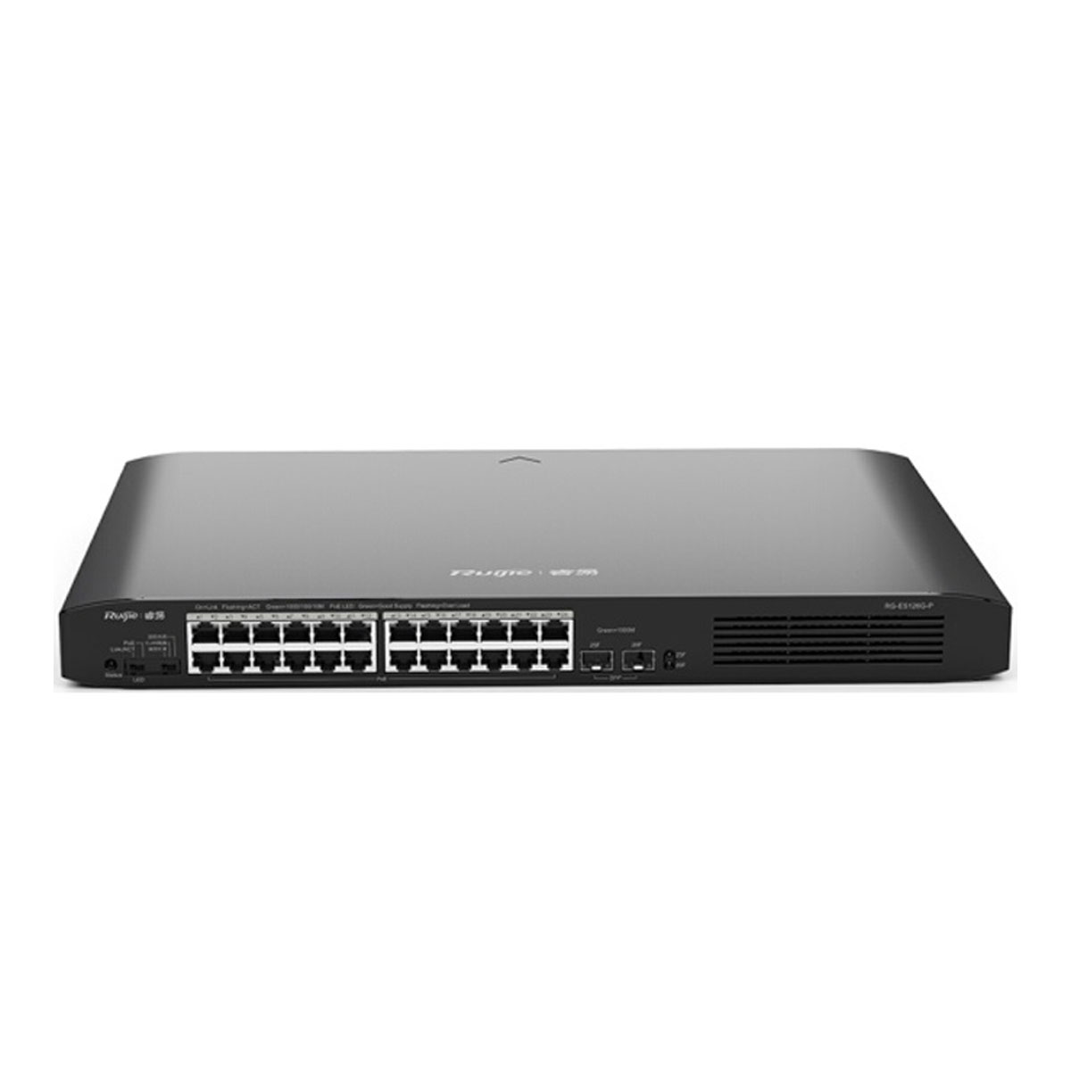 Bộ chia mạng Switch PoE 24 cổng RUIJIE RG-ES126G-P-L tổng công suất 370W, tốc độ 52Gbps