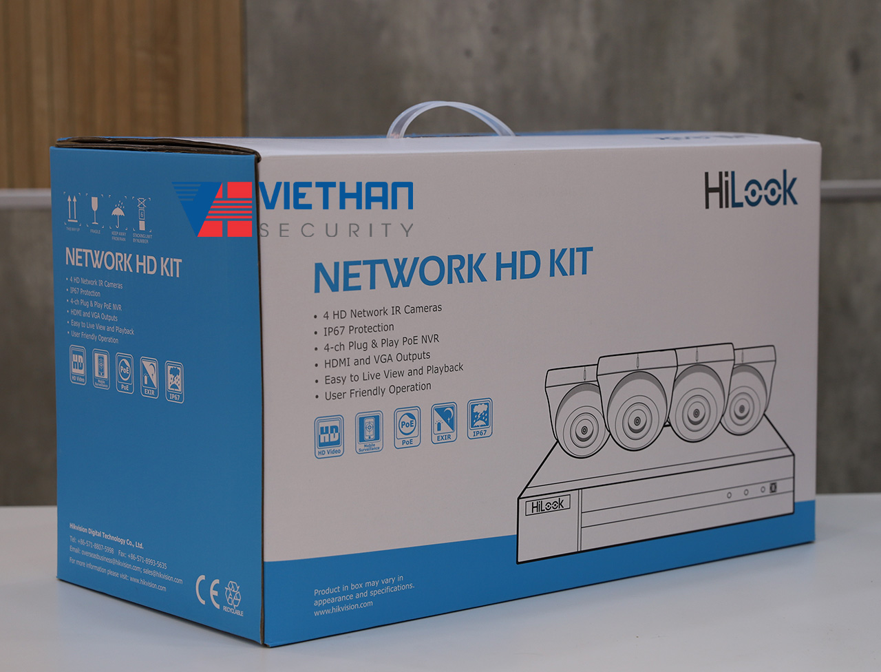 Bộ kit 4 camera dome ip Poe Hilook IK-4042TH-MH/P (bộ 4 camera 2MP + 1 đầu ghi )