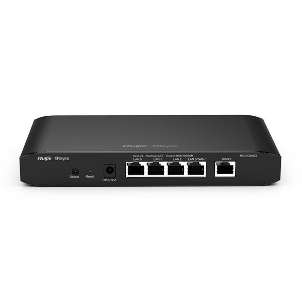 Thiết bị mạng Smart Gateway RUIJIE RG-EG105G 5 cổng 1000BASE-T ports (mặc định là 4 cổng LAN và 1 cổng WAN)