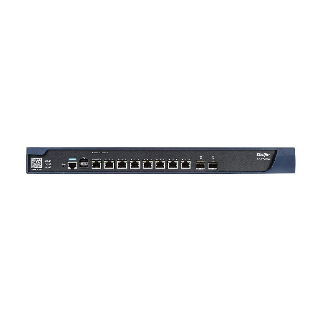 Thiết bị mạng Smart Gateway RUIJIE RG-EG3230 (10-Port Gigabit  Cloud Managed  Gataway, 8 Gigabit Ethernet connection Ports, 2 SFP+ Solts，Support 10000 concurrent users, 2324Mbps)