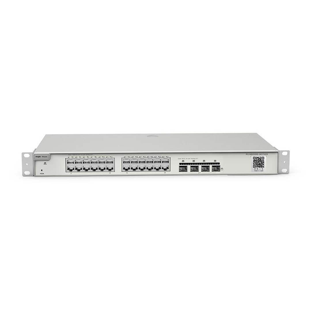 Thiết bị mạng HUB -SWITCH Ruijie RG-NBS5100-24GT4SFP ( 24-Port Gigabit L2+ Managed Switch, 24 Gigabit RJ45 Ports, 4 SFP Ports,19-inch Rack-mountable Steel Case, Static Routing )