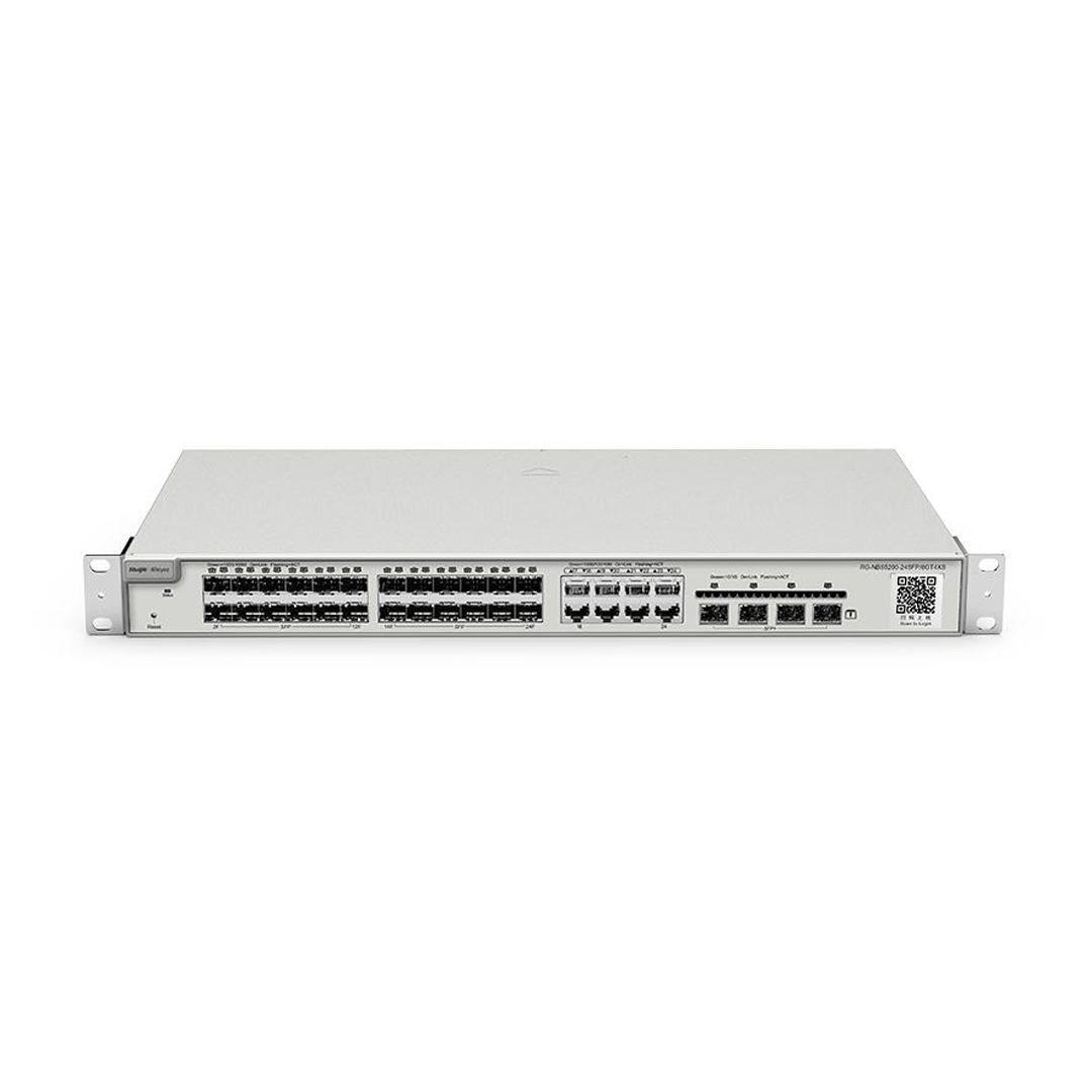 Thiết bị mạng HUB -SWITCH Ruijie RG-NBS5200-24SFP/8GT4XS ( 24-Port SFP L2+ Managed Switch, 24 SFP Slots, 8 Gigabit RJ45 Combo Ports,4 *10G SFP+ Slots )