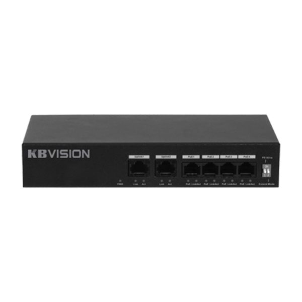 Thiết bị mạng HUB -SWITCH POE Kbvision KX-ASW04P2 (4 PoE ports 10/100 Mbps Base-TX, 2 uplink ports 10/100Mbps Base-TX)