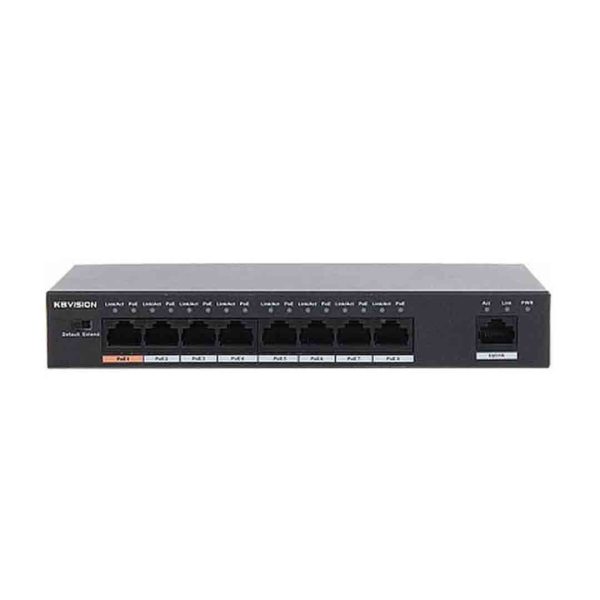 Thiết bị mạng HUB -SWITCH POE Kbvision KX-ASW08P1 (8 x 10/100 PoE Ports + 1 x 100Mbps Uplink port)