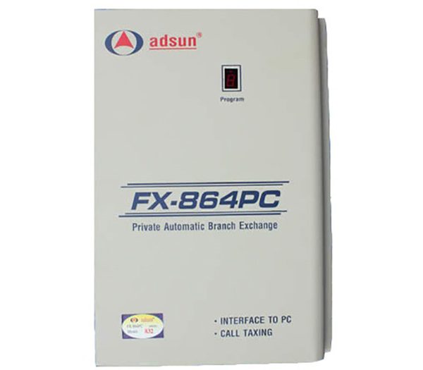 Tổng đài ADSUN FX864PC cấu hình 8 trung kế vào 64 máy nhánh ra