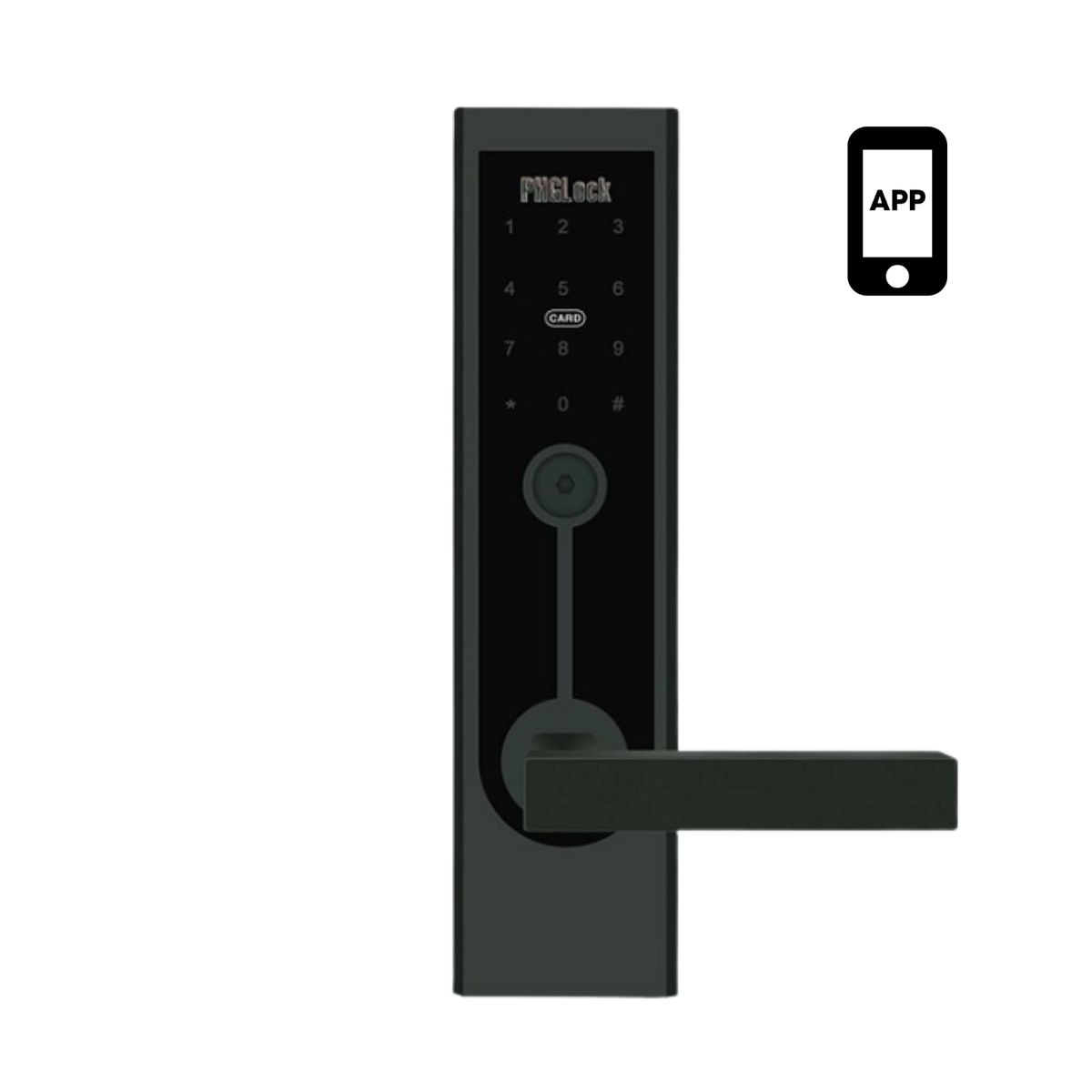 Khóa cửa thông minh thẻ MI, mật mã và chìa khóa cơ PHGLock KR8131 (Tùy chọn APP)