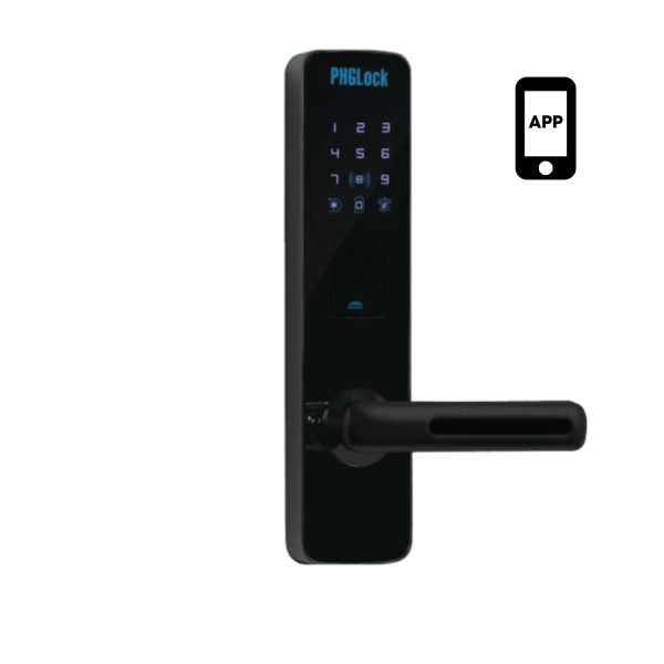 Khóa cửa điện tử cho căn hộ dùng thẻ MI, mật mã & chìa khóa cơ PHGLock KR7155 (Tùy chọn APP)