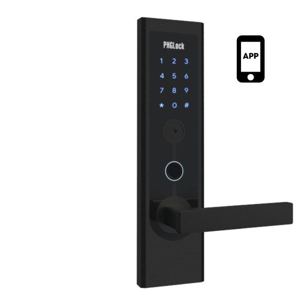 Khóa cửa vân tay thông minh cho chung cư PHGLock FP8131 dùng thẻ MI, mật mã, vân tay và chìa khóa cơ (Tùy chọn APP)