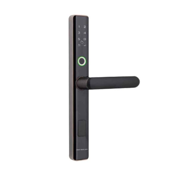 Khóa vân tay cửa nhôm PHGLock FP5501 mở khóa bằng vân tay, thẻ từ, mã số, chìa khóa cơ