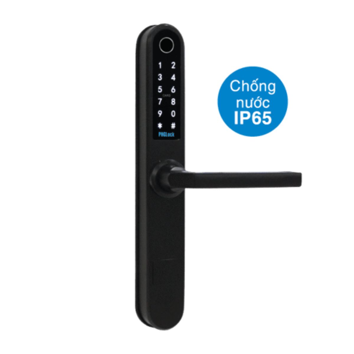 Khóa vân tay cửa nhôm kính  Xingfa, EuroWindow PHGLock FP5331 màu đen, mở bằng APP , thẻ MI, mật mã, vân tay