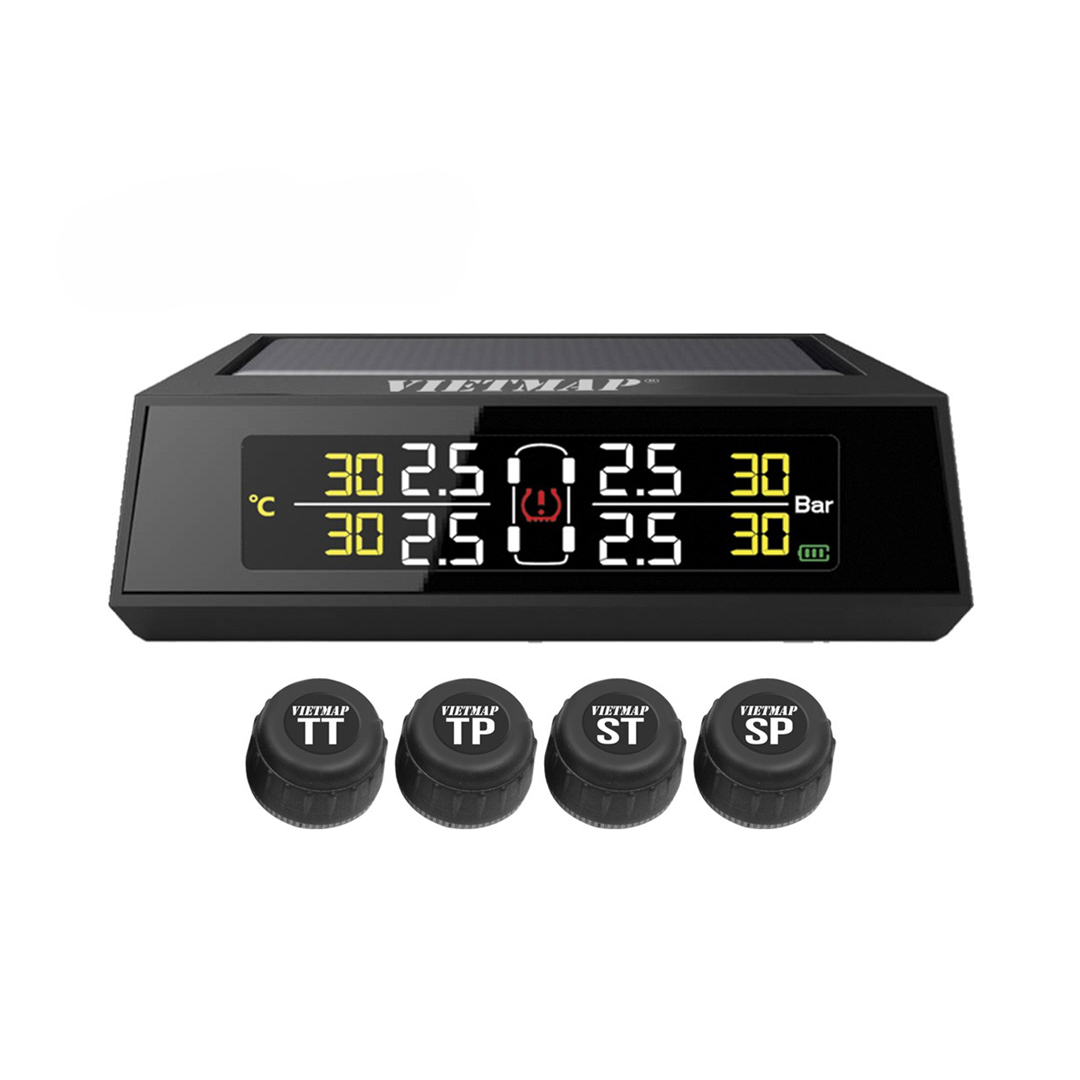 Thiết bị theo dõi áp suất lốp và nhiệt độ Vietmap TPMS V1 gắn ngoài dời độc lập