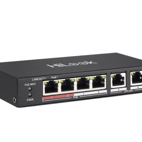 Switch 4 Port PoE HiLook NS-0106P-35 100Mbps, công suất PoE 35W, 2 cổng Uplink 100M