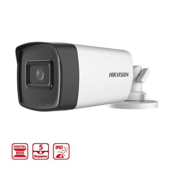 Camera an ninh ngoài trời Hikvision DS-2CE17H0T-IT3FS 5MP, tích hợp mic thu âm, hồng ngoại 40m