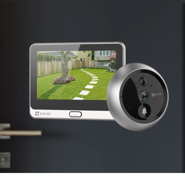 Chuông cửa và màn hình wifi không dây sử dụng pin sạc Ezviz CS-DP2C-A0-6E2WPFBS Màn hình 4.3 inch, pin sạc 4600mAh