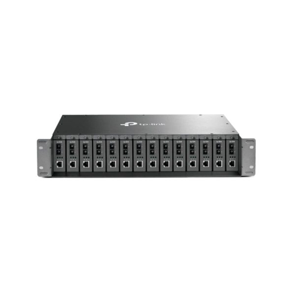 Khung lắp bộ chuyển đổi quang điện không quản lý 14 cổng TP-Link TL-MC1400 hỗ trợ cấp nguồn dự phòng