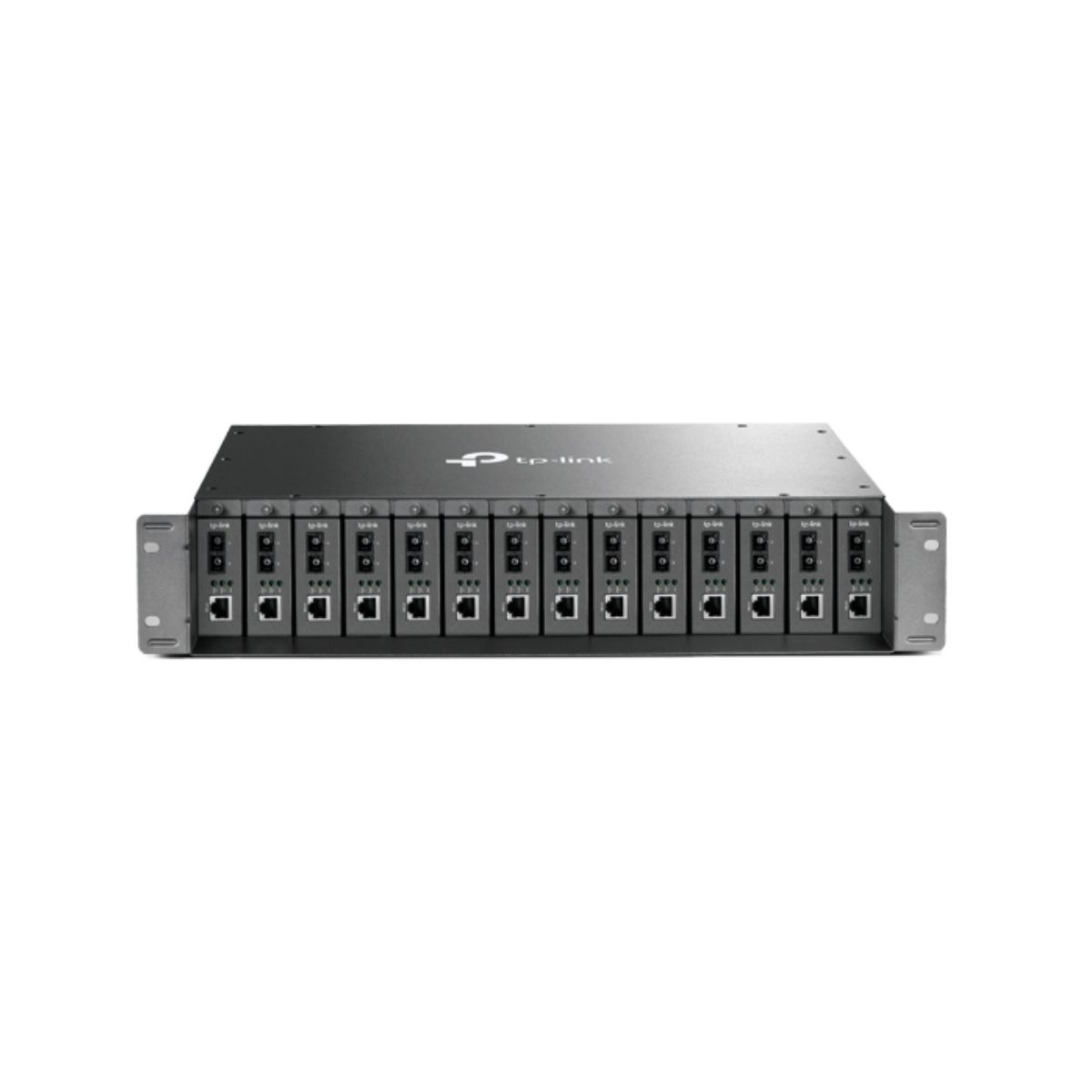 Khung lắp bộ chuyển đổi quang điện không quản lý 14 cổng TP-Link TL-MC1400 hỗ trợ cấp nguồn dự phòng