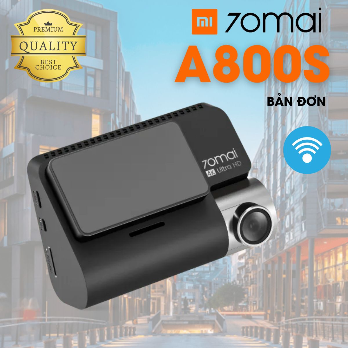 Camera hành trình 70Mai A800S 4K bản đơn, tích hợp GPS, 3inch, Wifi