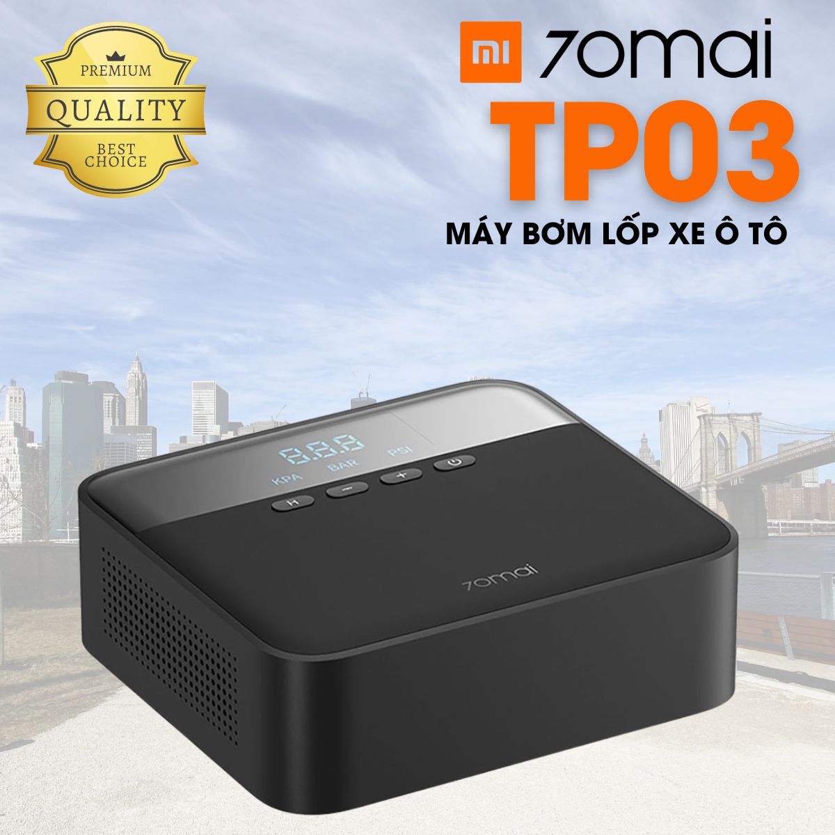 Máy bơm lốp ô tô Xiaomi 70mai Air Compressor lite TP03 áp lực tối đa 11bar