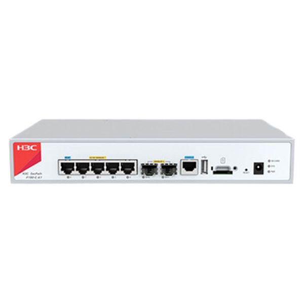 Thiết bị tường lửa Firewall H3C F100-C-A1 hỗ trợ TF Card 500Gb, 5 cổng GE và 2 cổng SFP