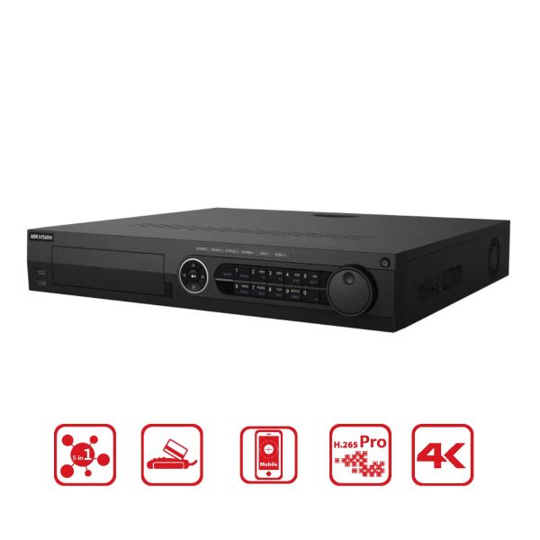 Đầu ghi camera Hybrid TVI-IP 5Mp 32 kênh Hikvision iDS-7332HUHI-M4/S hỗ trợ 4 SATA 12TB, phát hiện chuyển động