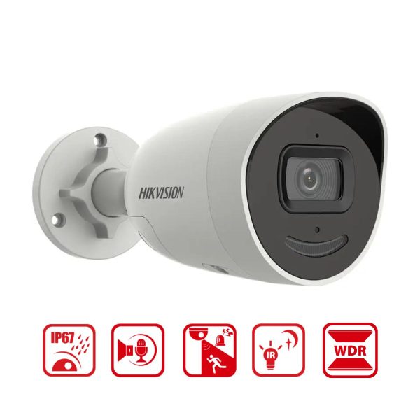 Camera thân IP 4MP Hikvision DS-2CD2046G2-IU/SL (D) hồng ngoại 40m, WDR 120dB, tích hợp mic và loa