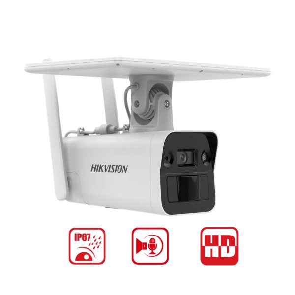 Camera IP 4G năng lượng mặt trời Hikvision DS-2XS2T41G1-ID/4G/C05S07 4MP, tích hợp mic và loa, bộ nhớ 8GB eMMC