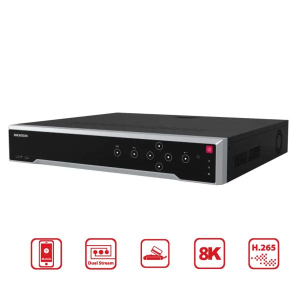 Đầu thu camera IP 32 kênh 8K Hikvision DS-7732NI-M4 4 SATA đến 14TB, băng thông 320Mbps