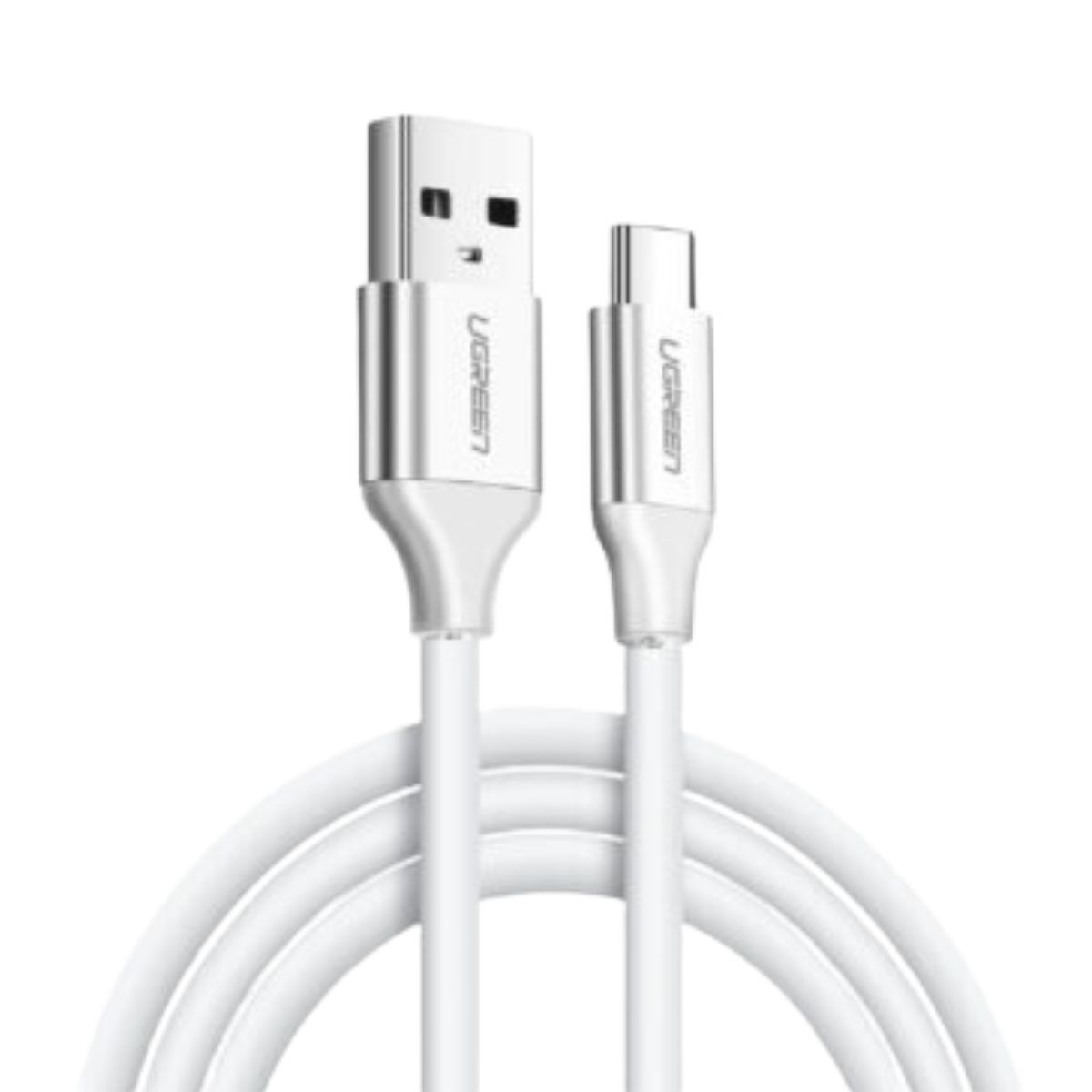 Cáp sạc nhanh 2m USB Type-C Ugreen 60123 US287 màu trắng, mạ niken