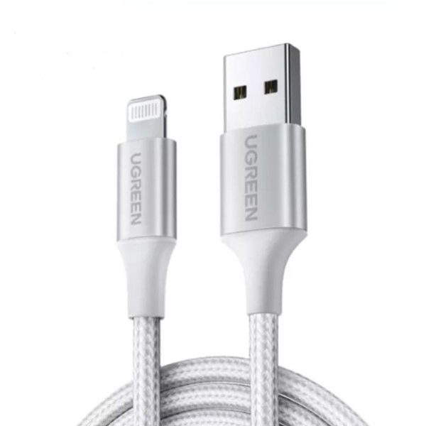 Cáp sạc 1m USB Lightning Ugreen 60161 US199 màu bạc, tốc độ truyền tải tối đa 480mbps