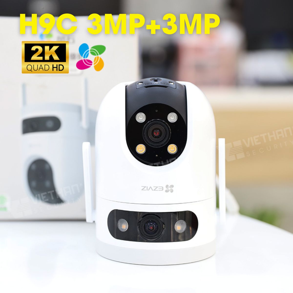 Camera 2 mắt ngoài trời thông minh Ezviz H9C 3MP+3MP đàm thoại 2 chiều, cảnh báo chủ động