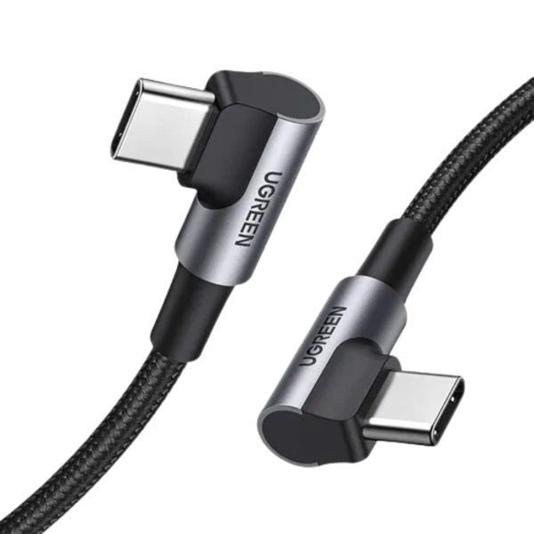 Cáp sạc nhanh 1m Type-C sang Type-C vuông góc Ugreen 70529 US323 màu đen, tốc độ truyền  480Mbps