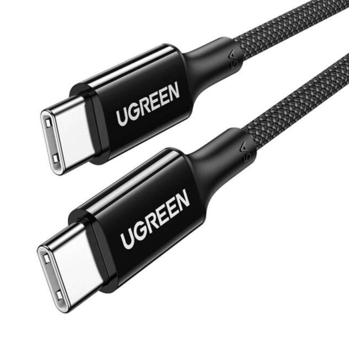 Cáp sạc nhanh dài 2m Type-C to Type-C Ugreen 15277 US557 màu đen, Silicone bọc nylon, hỗ trợ sạc nhanh 5A