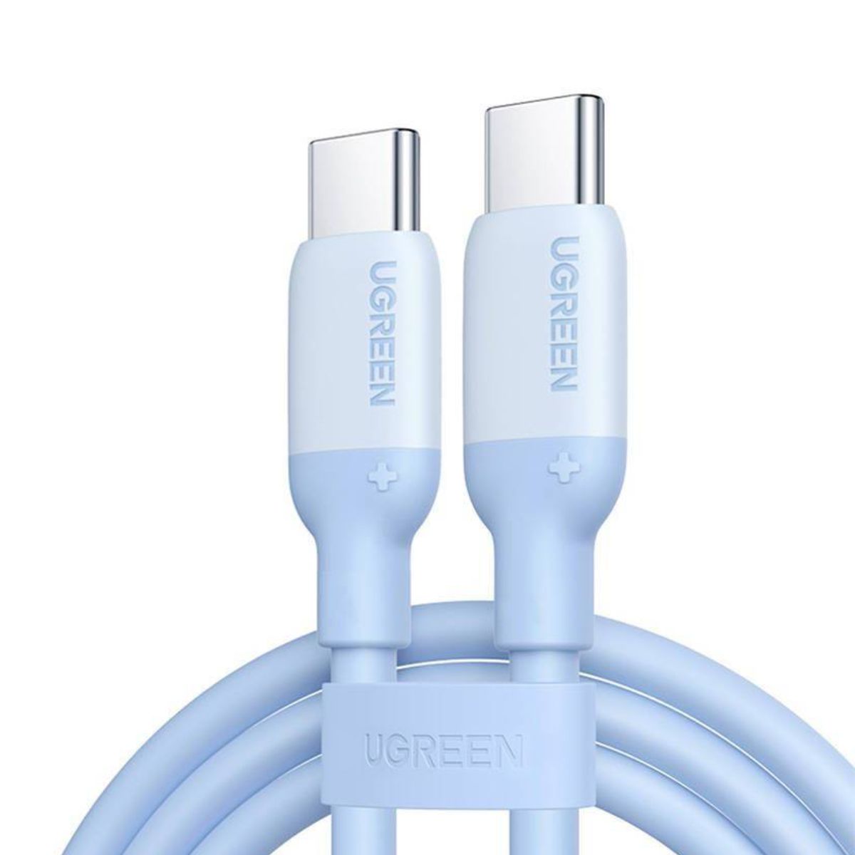 Cáp sạc 50cm silicone USB-C đến USB-C Ugreen 15278 US563 màu xanh,  sạc nhanh Quick Charge 3.0