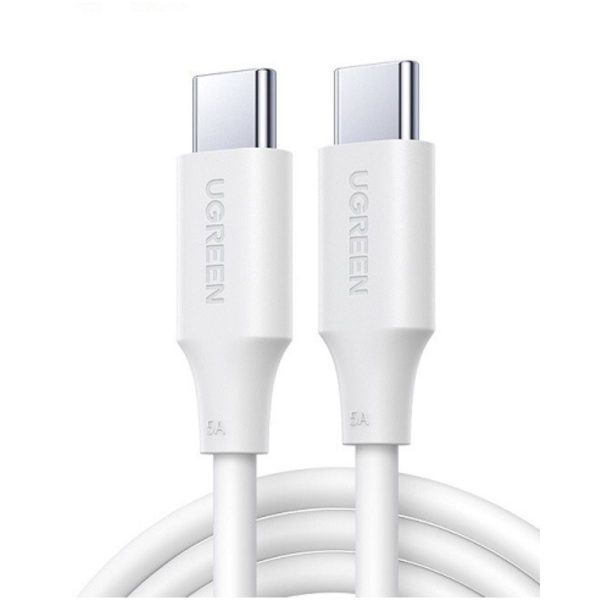 Cáp sạc nhanh dài 1,5m Type-C Ugreen 80370 US300 màu trắng, hỗ trợ sạc nhanh 5A