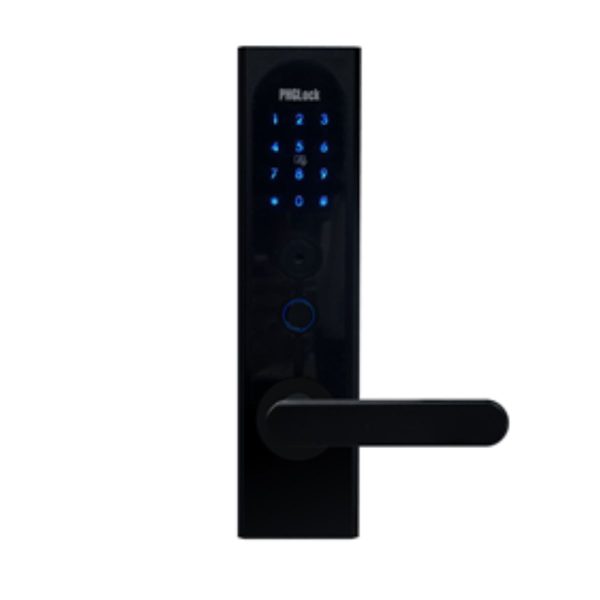 Khóa cửa vân tay cho căn hộ, chung cư PHGLock FP8136 màu đen, 100 vân tay, 100 thẻ, 100 mã số, mở cửa bằng App, chìa cơ