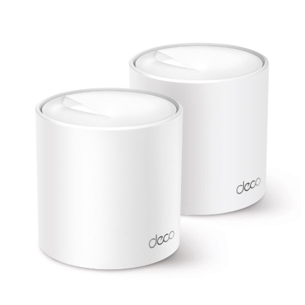 Bộ phát wifi 6 2 cục cho gia đình TP-Link Deco X60(2-pack) phủ sóng liền mạch, tốc độ 574 Mbps 2.4 GHz và 4,804 Mbps trên 5 GHz