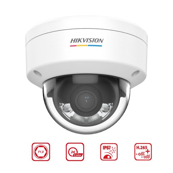 Camera Dome IP 2MP Colorvu Hikvision DS-2CD1127G2-L tích hợp ánh sáng trắng 30m