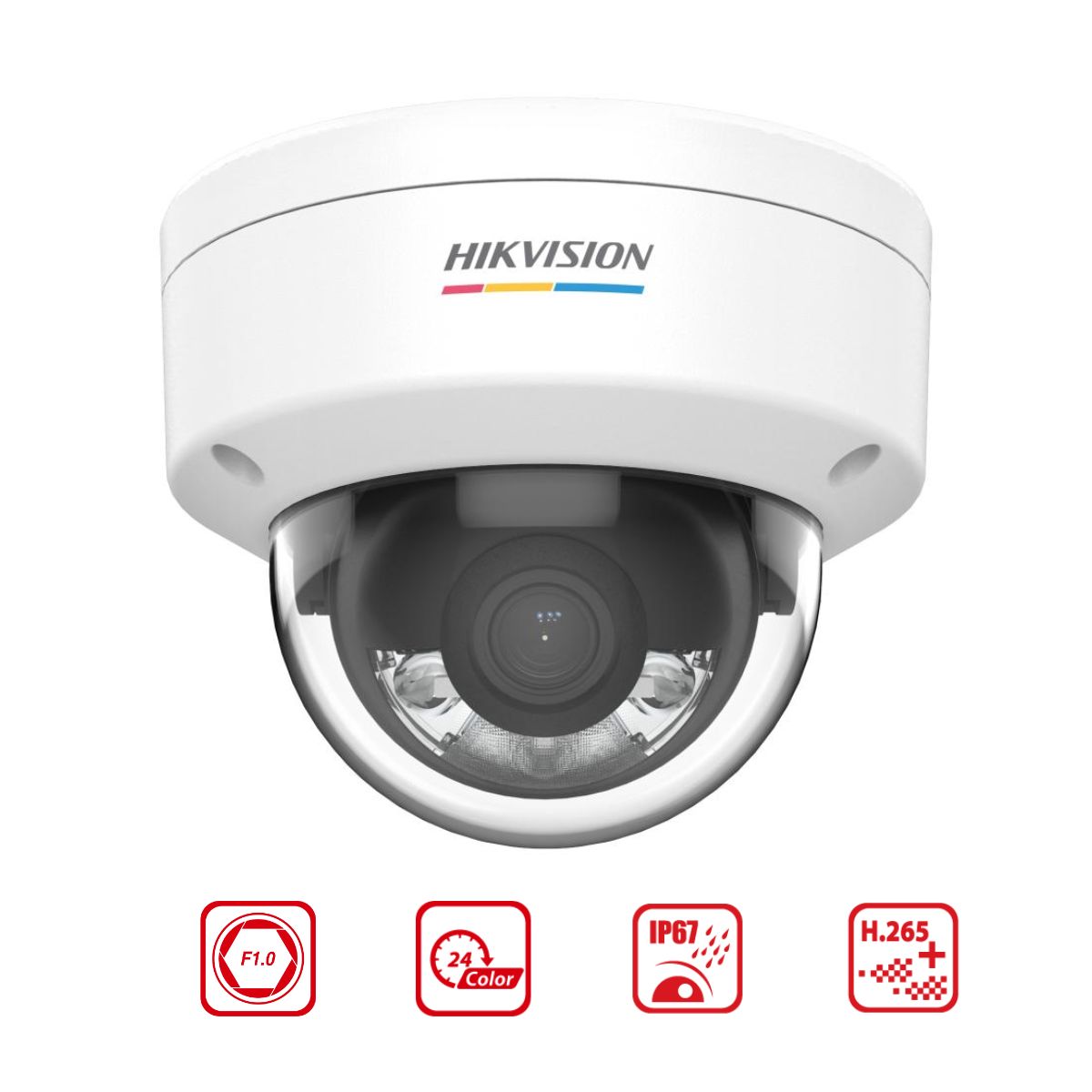 Camera Dome IP 2MP Colorvu Hikvision DS-2CD1127G2-L tích hợp ánh sáng trắng 30m