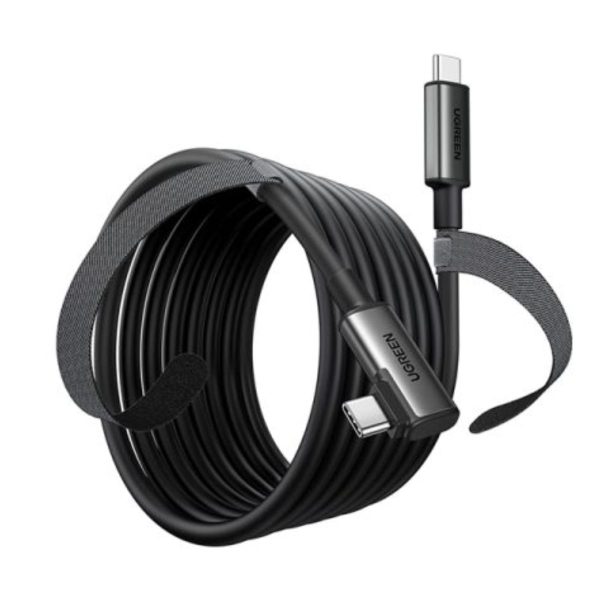 Cáp sạc nhanh USB-C sang USB-C góc vuông Ugreen 90629 US551 chiều dài 5m, màu đen