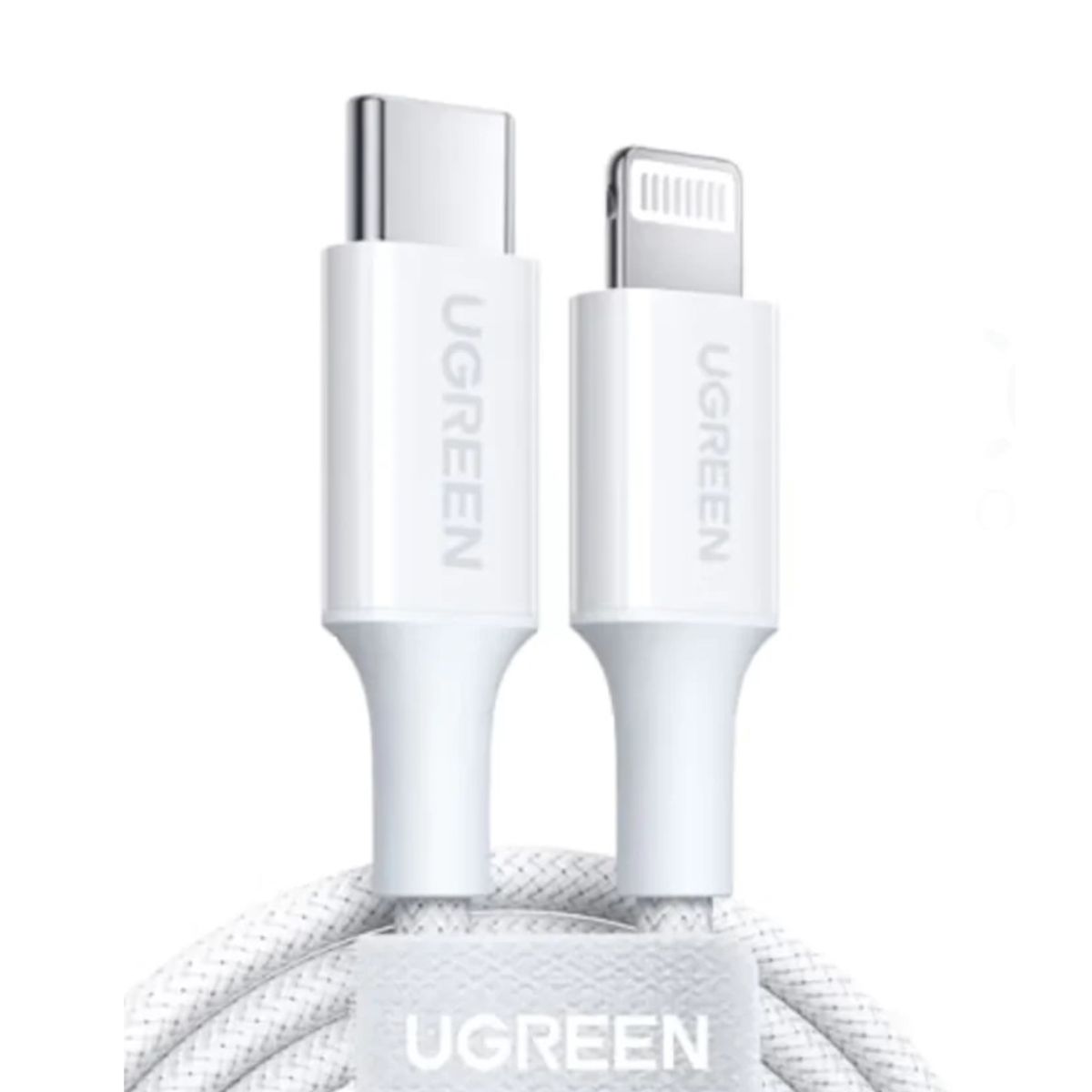 Cáp sạc nhanh USB-C sang Lightning Ugreen 90447 US532 1m màu trắng, sạc nhanh 3A, tốc độ 480Mbps