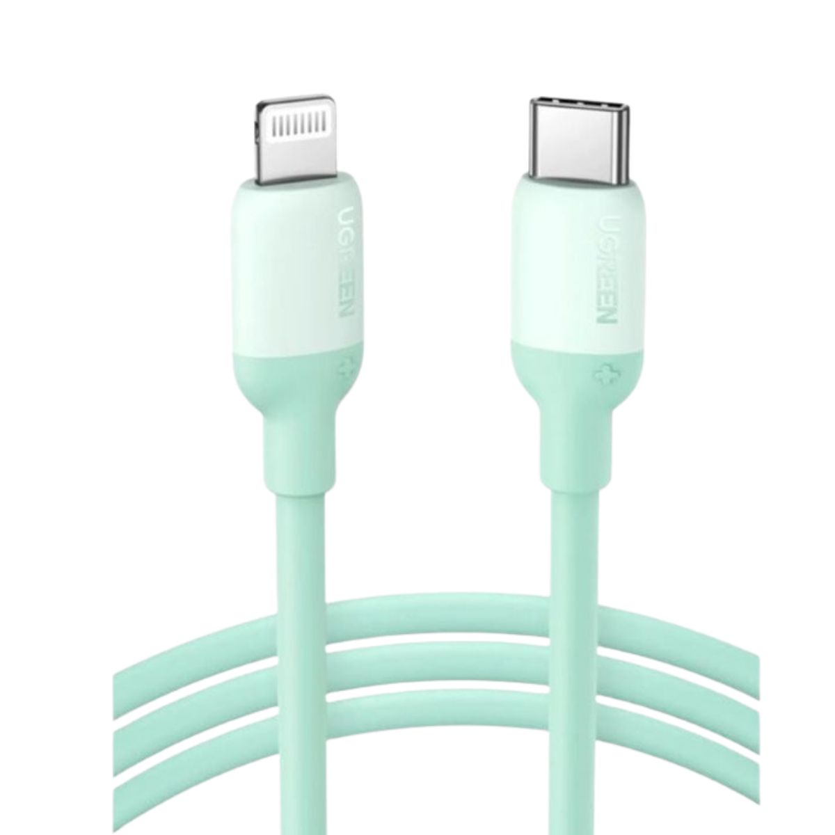 Cáp sạc nhanh 1m USB-C sang Lightning Ugreen 20308 US387 màu xanh lá cây, vỏ silicone, tốc độ truyền 480Mbps