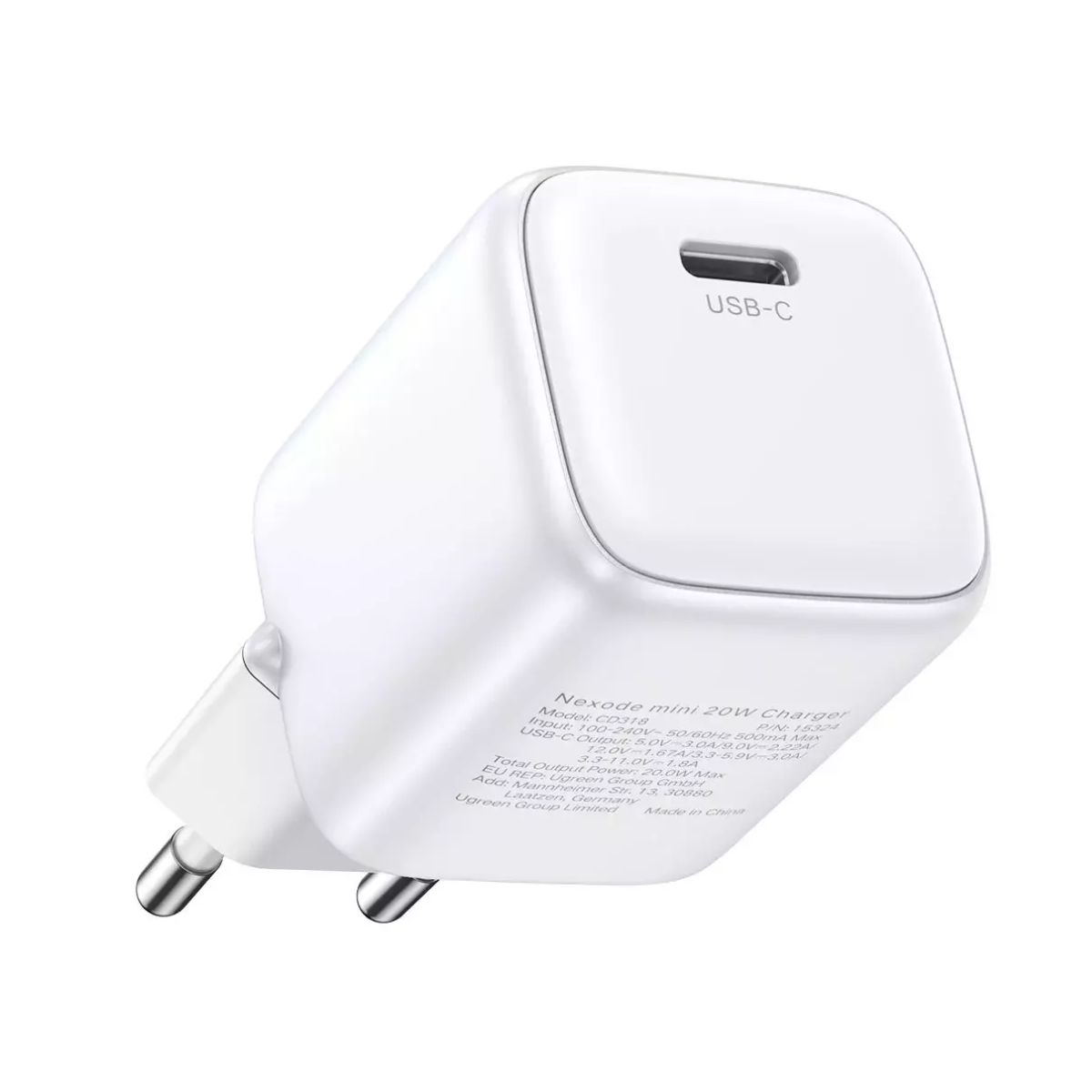 Củ sạc Nexode USB-C PD GaN US Ugreen 15324 CD318 công suất 20W, công nghệ GaN