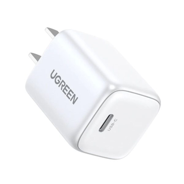 Bộ sạc nhanh Nexode USB-C PD GaN US Ugreen 15329 CD319 màu trắng, công suất 30W
