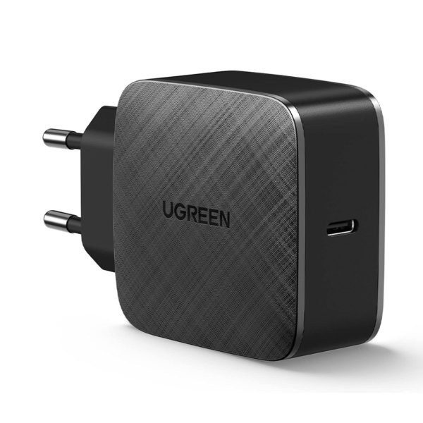 Bộ sạc nhanh GaN PD 65W EU Ugreen 70817 CD217 màu đen, công suất 65W