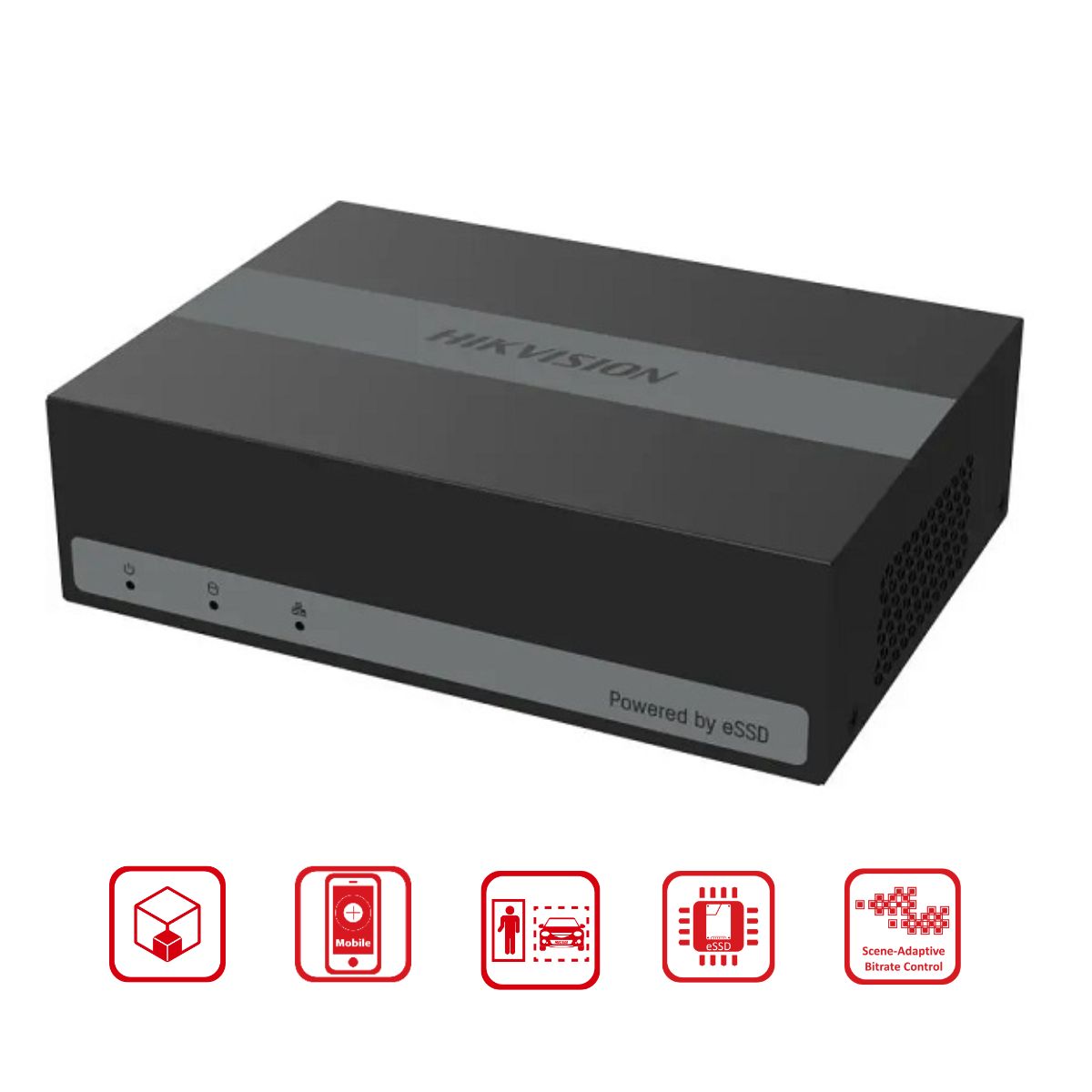 Đầu ghi hình Hybrid 8 kênh Hikvision DS-E08HGHI-D ổ cứng eSSD 1TB, phân tích người và xe