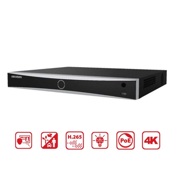 Đầu ghi camera IP 8 kênh Hikvision DS-7608NXI-K2/8P 2 SATA tối đa 10TB, Hỗ trợ chụp ảnh và so sánh khuôn mặt